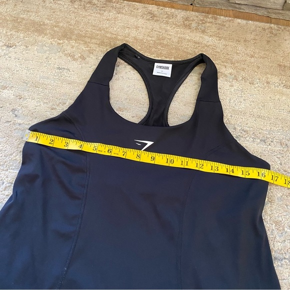Gymshark Sport Dress Solid Black Skort Hidden Shorts Logo Front Tank Top: Large - Picture 3 of 9